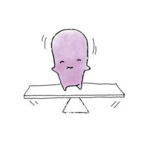 Figur på gungbräda. Illustration: Veronica Ljunglöf